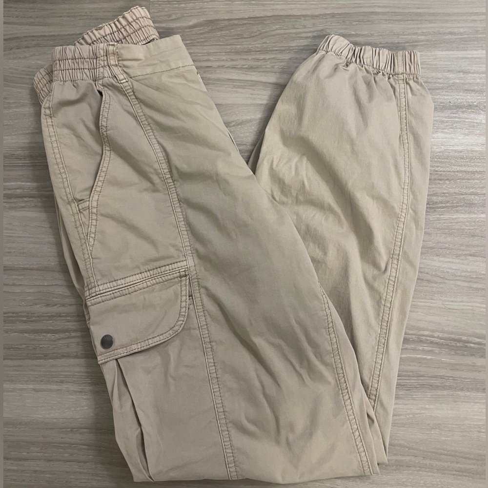 GARAGE - Tan Trousers with Elastic Waist and Cuffs